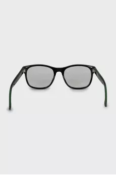 Black frame with brand logo