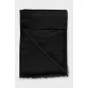 Black scarf made of wool and silk