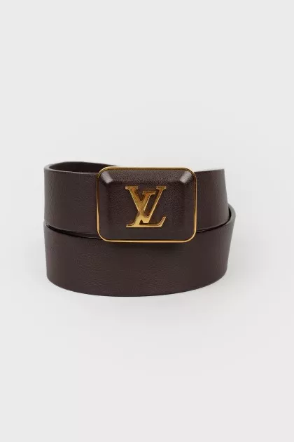 Brown leather belt