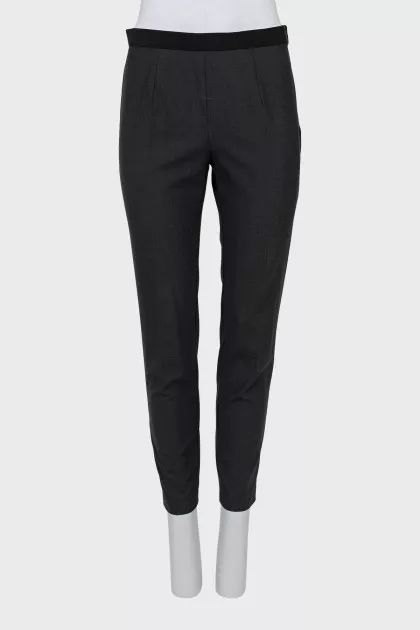 Slim fit wool trousers
