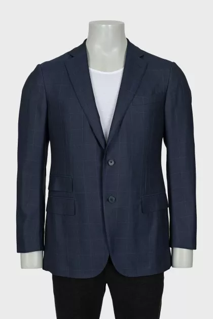 Men's blue jacket with large check