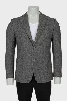 Men's single-breasted wool jacket