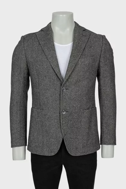 Men's single-breasted wool jacket