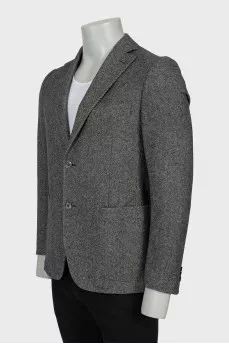 Men's single-breasted wool jacket