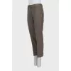Brown herringbone trousers