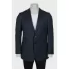 Men's striped wool and silk jacket