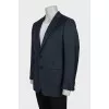 Men's striped wool and silk jacket