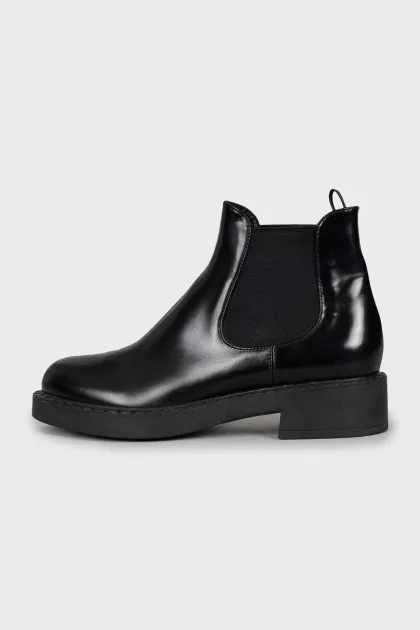 Black patent leather boots