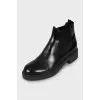 Black patent leather boots
