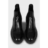 Black patent leather boots
