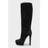 Black suede boots