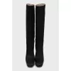 Black suede boots