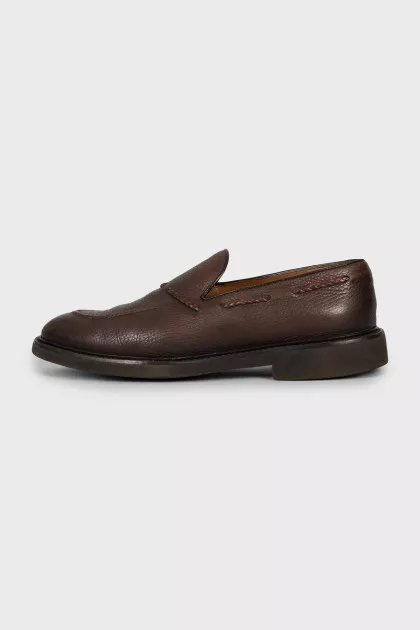 Men's brown leather loafers