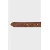 Leather belt with oval buckle