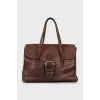 Dark brown leather bag