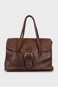 Dark brown leather bag