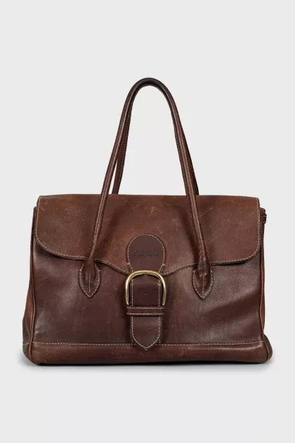 Dark brown leather bag