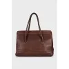 Dark brown leather bag