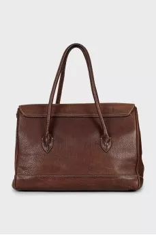 Dark brown leather bag