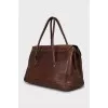 Dark brown leather bag