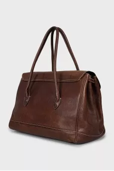 Dark brown leather bag