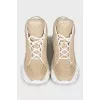 Beige high-soled sneakers