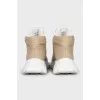 Beige high-soled sneakers