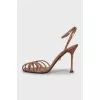 Patent leather high heel sandals