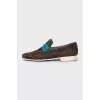 Men's brown suede loafers