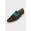 Men's brown suede loafers