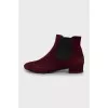 Low heel suede ankle boots
