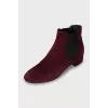 Low heel suede ankle boots