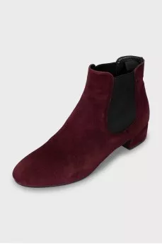 Low heel suede ankle boots