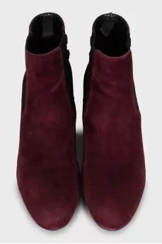Low heel suede ankle boots
