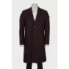 Men's coat in dark red color