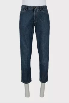 Мужские синие джинсы slim fit