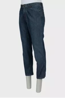 Мужские синие джинсы slim fit