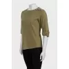 Wool T-shirt with accent buttons
