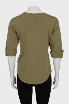 Wool T-shirt with accent buttons