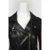 Leather jacket with brown sleeves