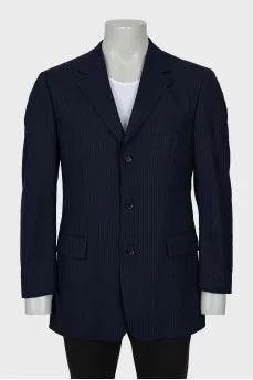 Men's pinstripe wool jacket