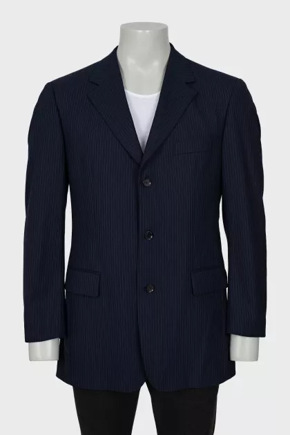 Men's pinstripe wool jacket