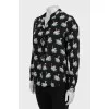 Straight cut silk blouse