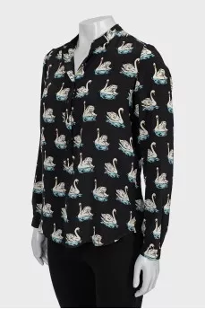 Straight cut silk blouse