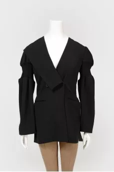 Black jacket with rubber inserts