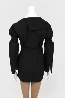 Black jacket with rubber inserts