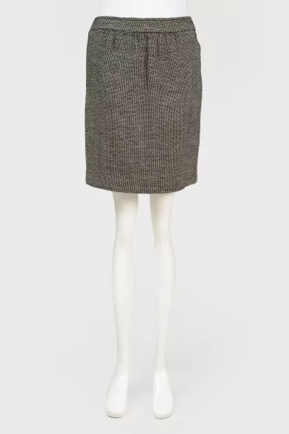 Melange straight skirt