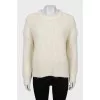 Knitted sweater in white