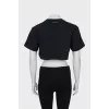 Cropped T-shirt with brand logo