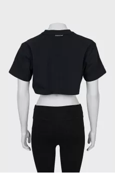 Cropped T-shirt with brand logo